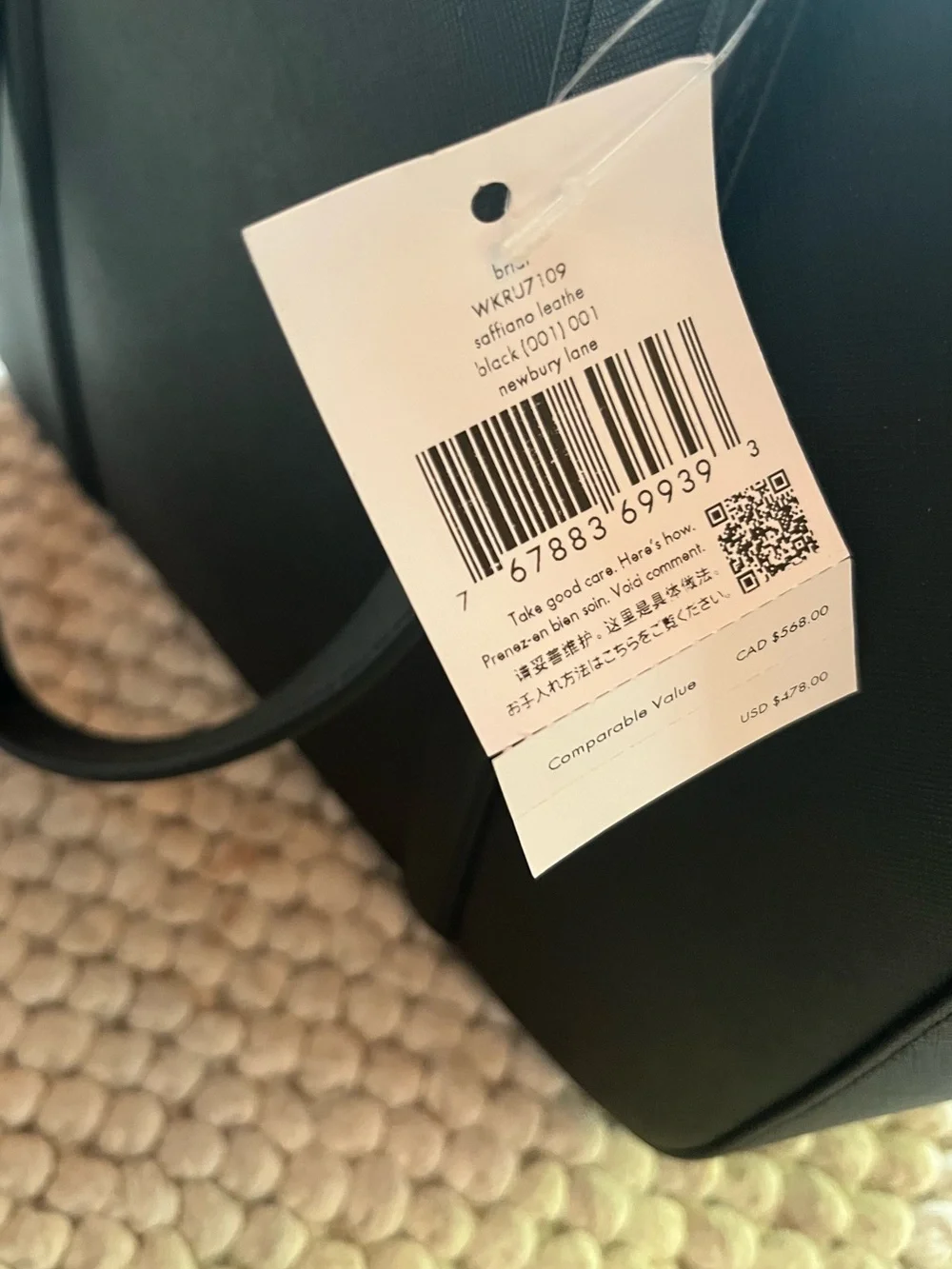 NWT Kate Spade Newbiry Lane Saffiano leather tote.